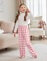 Arshiner Pajama Pants for Girls Long Sleep Plaid