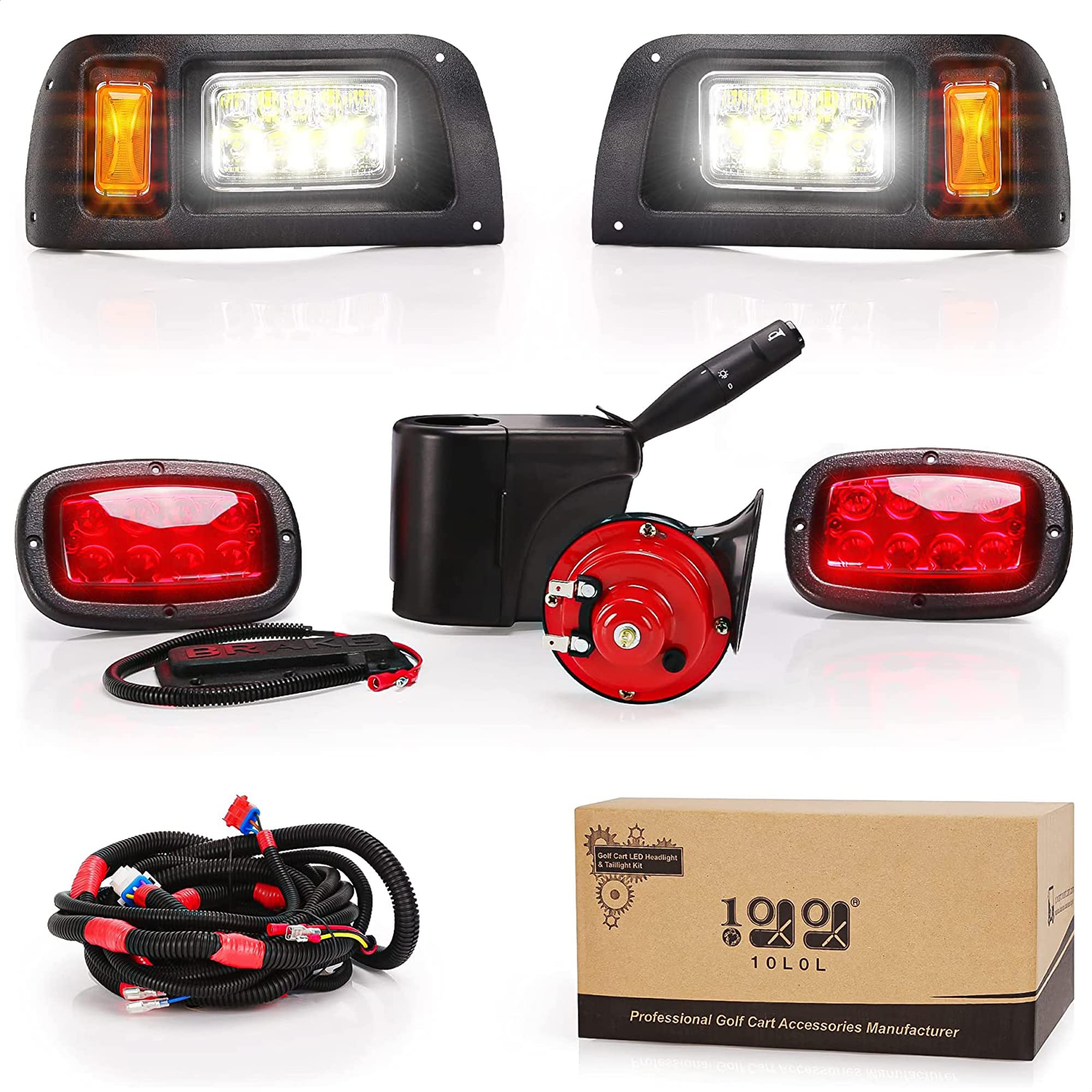 Photo 1 of 9.99WORLD MALL Universal Golf Cart 12 Volt Headlight and Tail Light Kit for Club Car DS Carts Gas & Electric Models,with Upgrade Headlights, Amber Turn Signals, Brake Lights