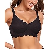 Gailife Scalloped Jelly Bras for Women No Underwire Wireless Seamless Push Up Bralettes Soft Comfort Everyday Tshirt Bra