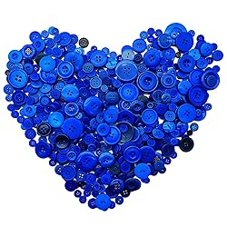 600-700Pcs Blue Buttons for Crafts Bulk Royal Blue