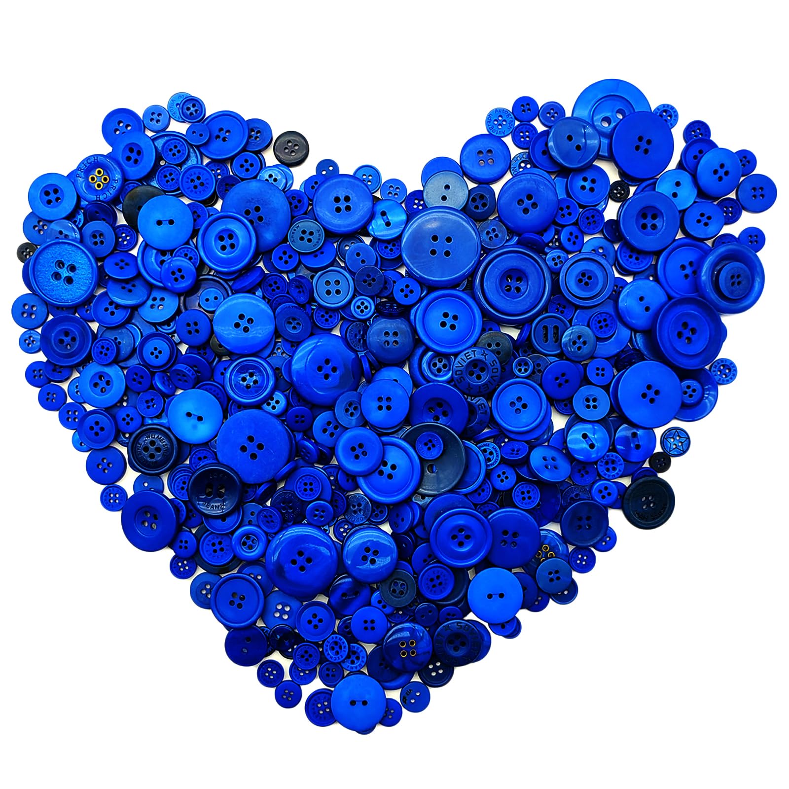 600-700Pcs Blue Buttons for Crafts Bulk Royal Blue