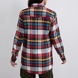 Match Womens Button Down Flannel Plaid Shirts roll