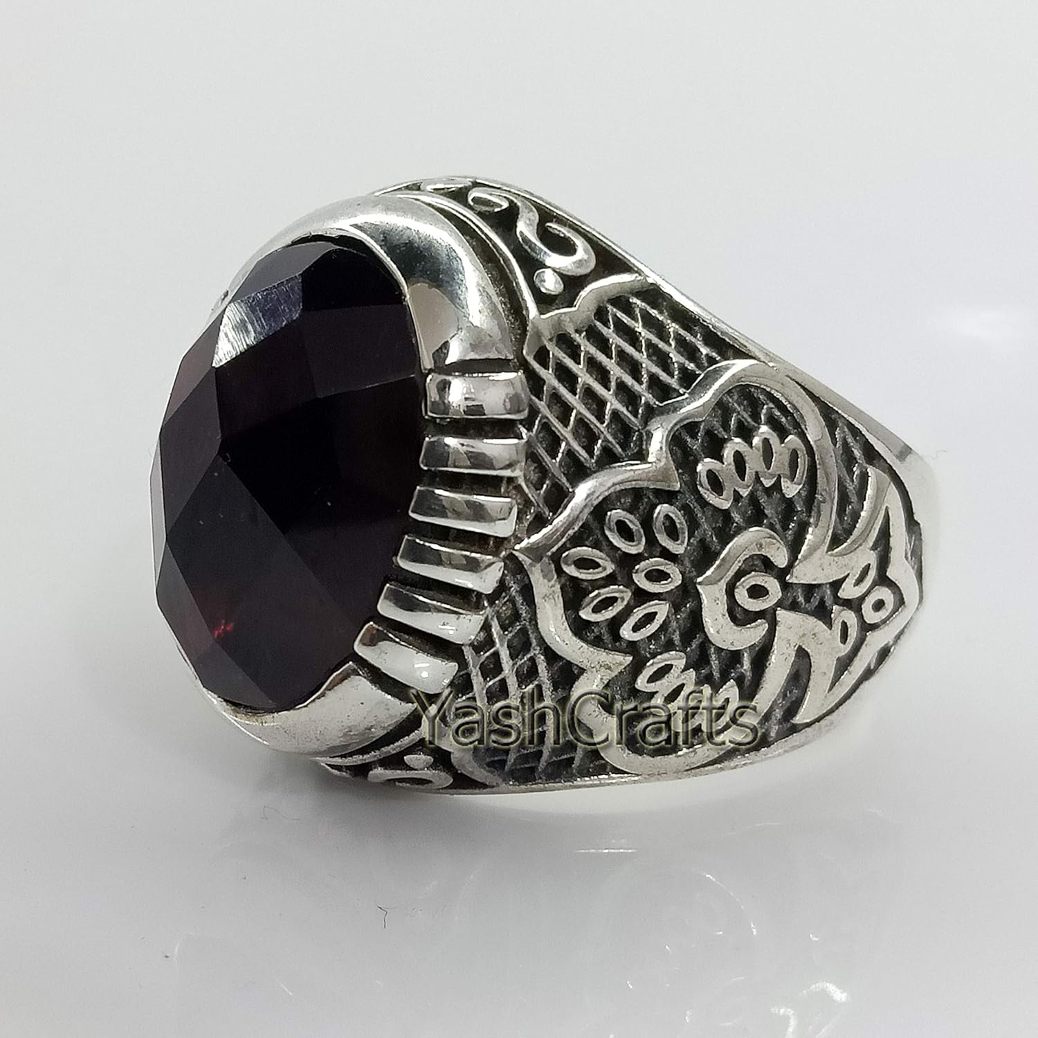 Ring 925 Sterling Silver Oxidized Ring January Birthstone Birthday