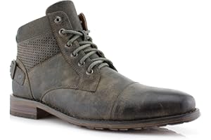 Polar Fox Men's Casual Cap-Toe Ankle Boot Collection | Lace-Up Work, Combat, and Chukka Styles