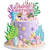 Axolotl Figurine Cake Topper Ocean Theme Cake Decorations Axolotl Birthday Party Favors Under the Sea Cake Topper Baby Shower Decor