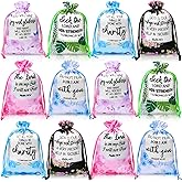 Furbeko 90 Pcs Floral Christian Bible Verse Gifts Bags with Drawstring 4 x 6 Inch Religious Candy Gifts Wrapping Bag for Women Wedding Party Jewelry Favor