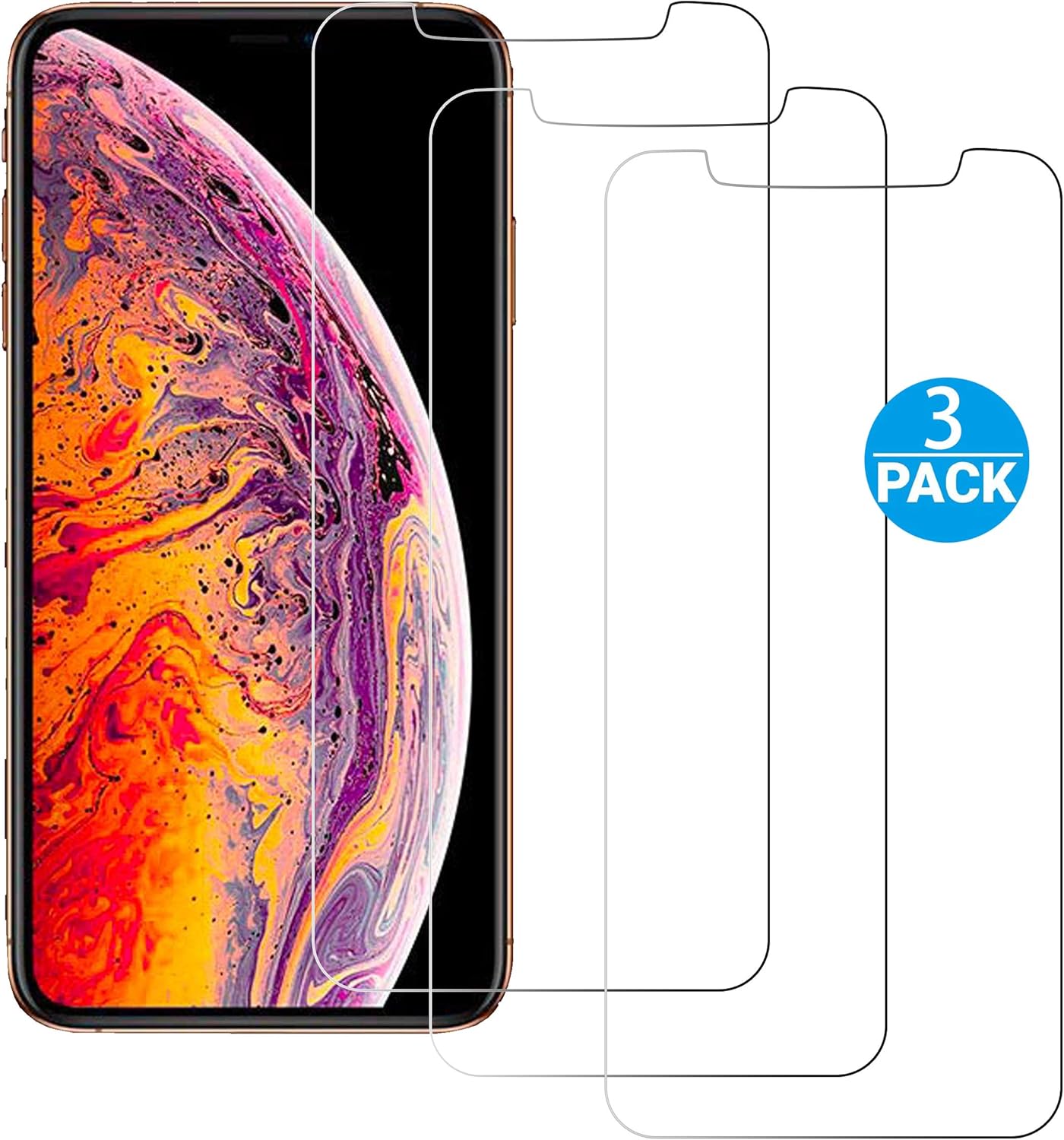 Ailun Compatible for iPhone XS/iPhone X/iPhone 11 Pro Screen Protector,3 Pack,5.8 Inch Display,Tempered Glass 2.5D Edge Work Most Case [NOT for iPhone 11,6.1 inch]