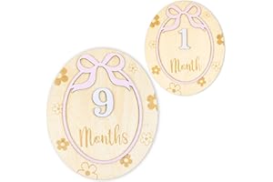 HONOCOOLS Baby Monthly Milestone Cards - Acrylic Monthly Milestone Discs - Newborn Photography Props to Document Your Baby´s Growth - Baby Announcement Sign (B09)
