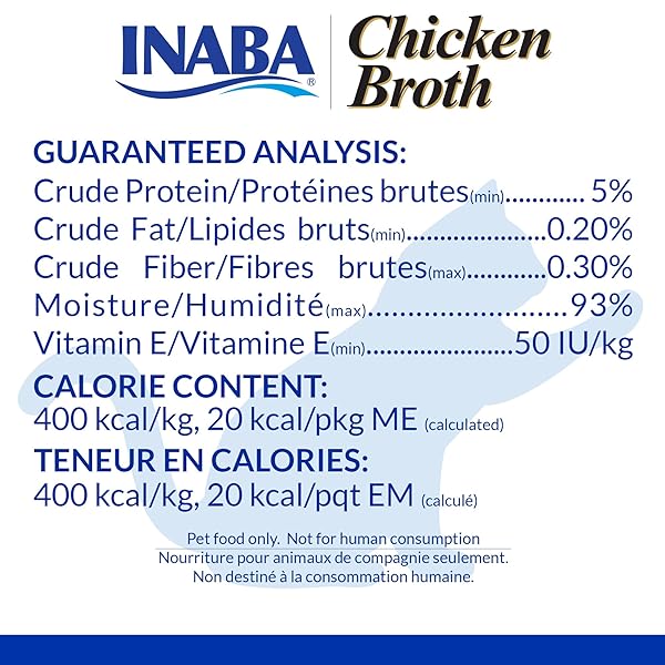 INABA CHICKEN BROTH, SIDE DISH/TOPPER FOR CATS WITH VITAMIN E, 1.76 OUNCE POUCH, 8 POUCHES TOTAL, CHICKEN AND TUNA RECIPE