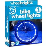 Brightz Bike Wheel Lights (2-Pack | The Ultimate Gift for Kids &amp; Adults - 48+ Hours of Dazzling Glow - Superior Silicone Straps - Weather Resistant Shield