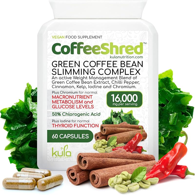 Kula Nutrition CoffeeShred - Green Coffee Bean Extract 16,000mg 60 Vegan Caps