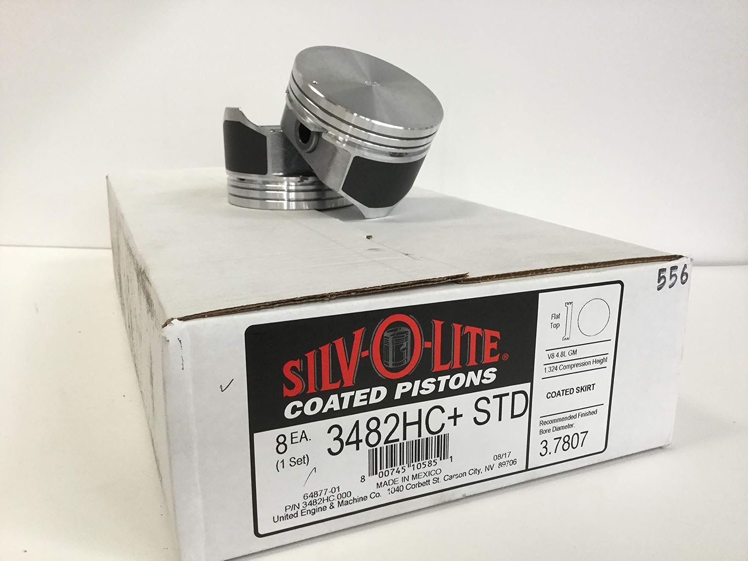 Silvolite Hypereutectic Flat Top Pistons & Rings compatible