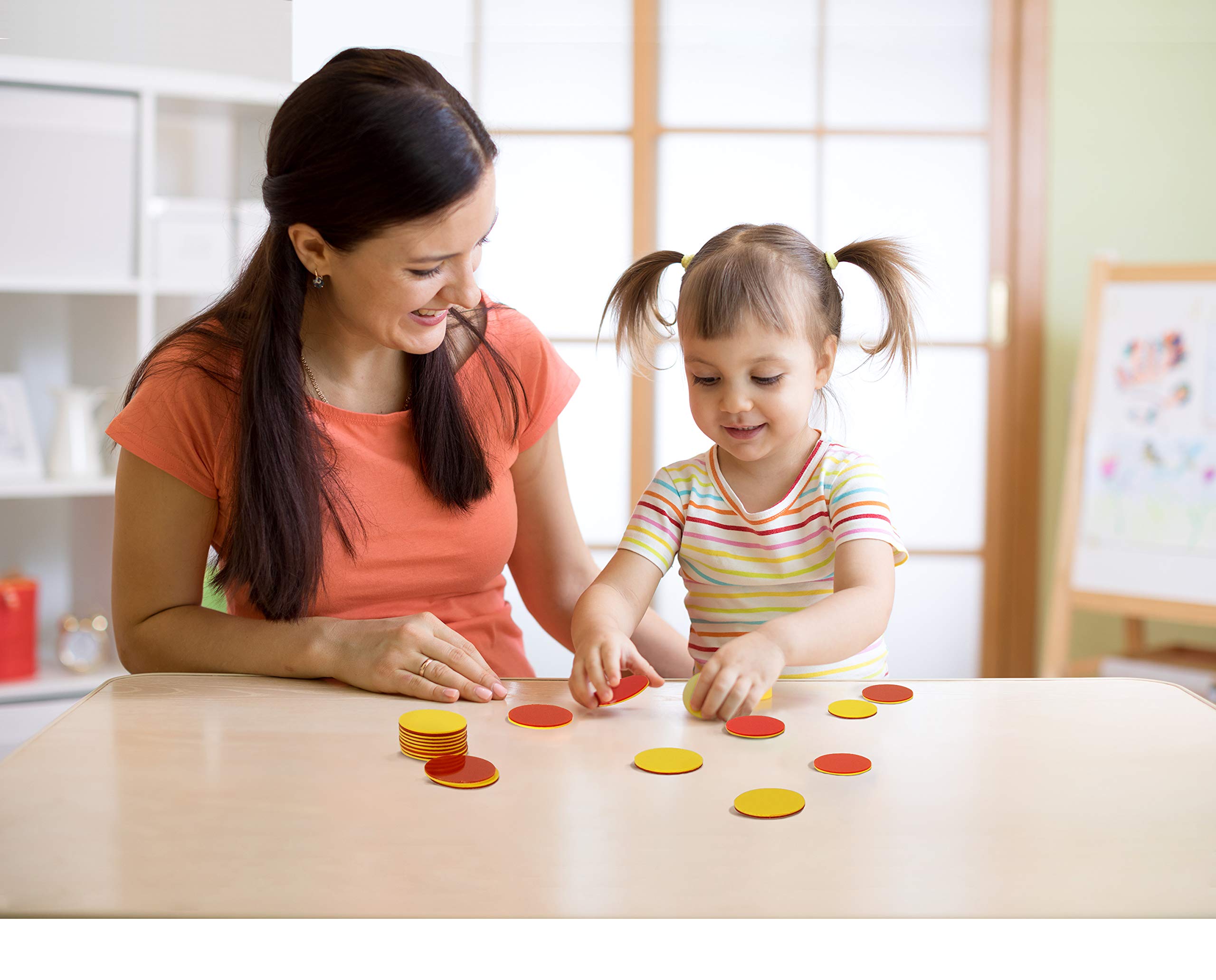 TOMMYHOME Plastic Two-Color Counter,Red/Yellow,Educational Equipment, Math Classroom Supplies, let Children Learn Mathematics Better(Pack of 200)