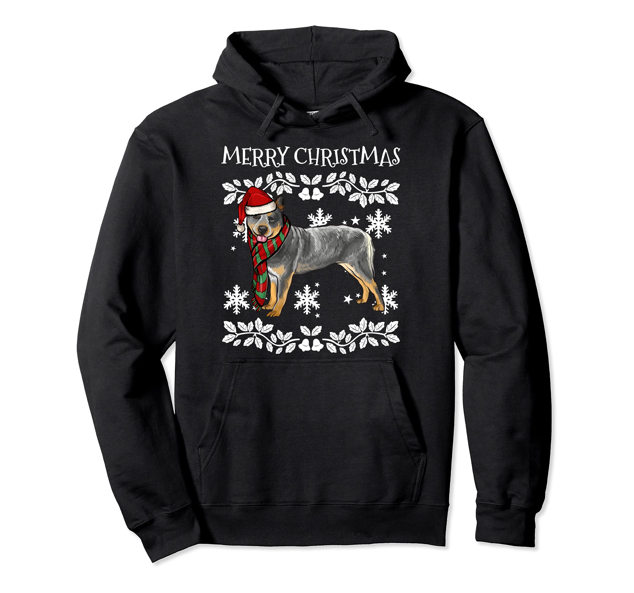 Merry Christmas Ornament Australian Cattle Dog Xmas Santa Pullover Hoodie