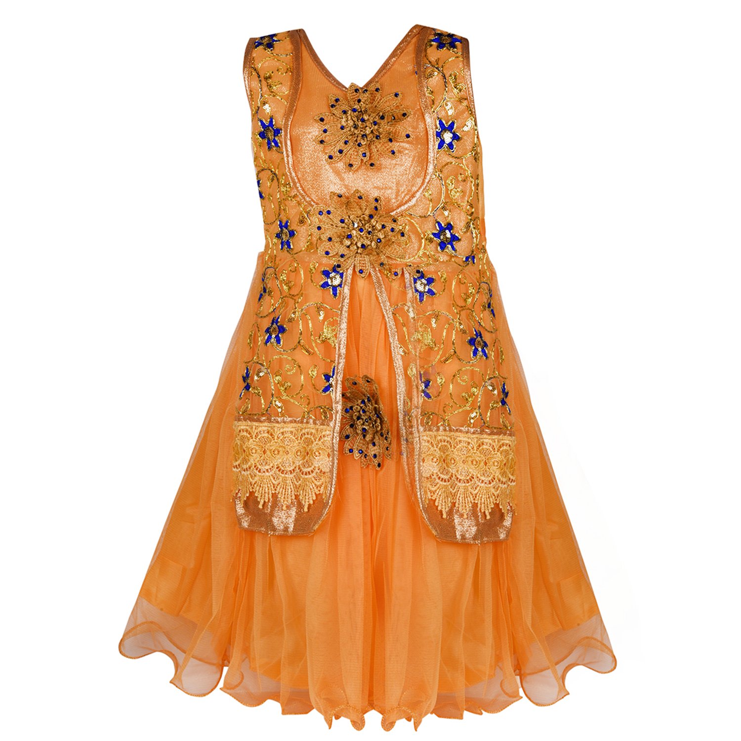 orange long frock