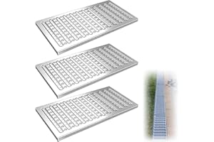 LYASIL 3 Pack Trench Drain Cover 22.8" L x 11.6" W Each, Total 68.4" Driveway Drain Cover, Outdoor Channel Drain Grate for Yard, Sidewalk, Storm Sewer, Heavy Duty Steel Drainage Cover for Commercial Use