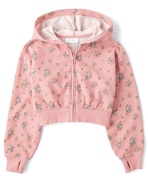 The Children's Place,Girls,Active Long Sleeve Hooded Sweatshirt,Pink Kiss,X-Small