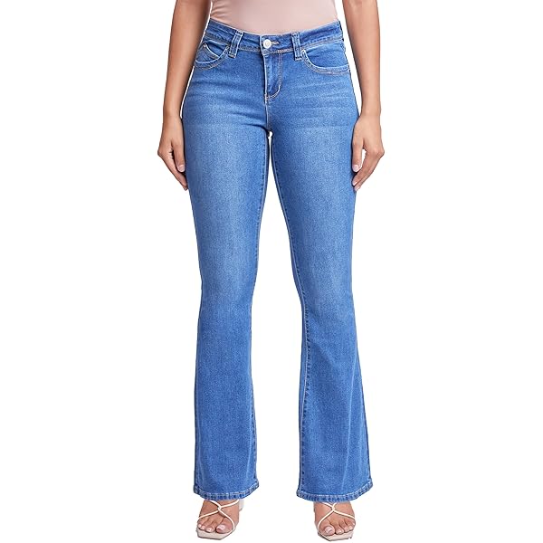 YMI Women's Sustainable Wannabettabutt Mid Rise Skinny Jeans