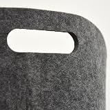 DuneDesign Felt Firewood Basket 40x25x30cm Grey 15KG Shopping Tote Bag view 5