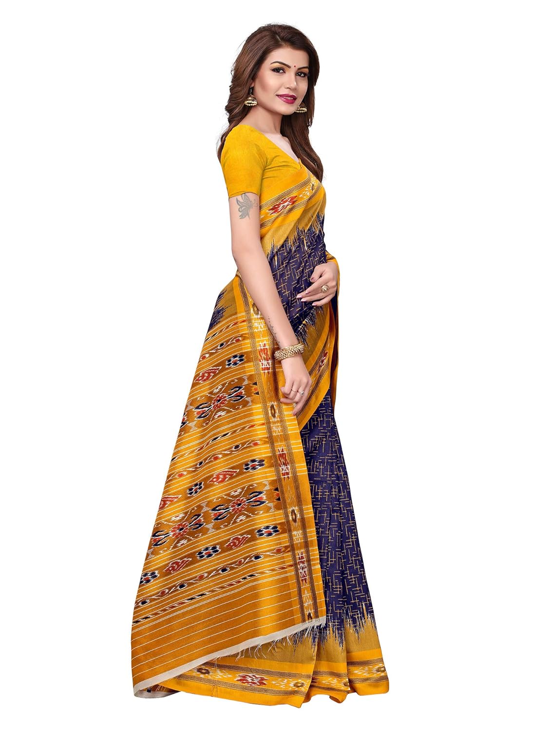 akhilam women's bhagalpuri silk saree with unstitched blouse piece (multi-coloured_aphbusp12904a_p)