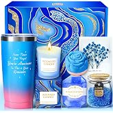Gifts for Women, Luxury Birthday Gifts for Mom Sister Girlfriend Grandma Bestie Daughter Her, Self Care Relaxing Spa Gift Basket, Care Package, Anniversary Gift Set(Blue)