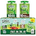 GoGo squeeZ Applesauce and Fruit Puree Variety Pack, Apple & Cinnamon, 3.2 oz (Pack of 20), Unsweetened Fruit Snacks for Kids, Gluten Free, Nut Free and Dairy Free, BPA Free Pouches