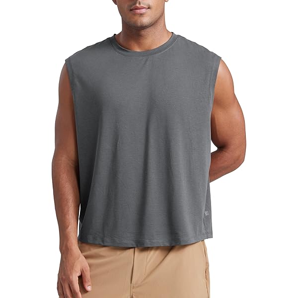 CRZ YOGA Training Tank Tops For Men Elastic Quick Dry Sleeveless Running Shirts Sporty Fitness Tops, White opal., L