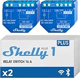 Shelly Plus 1 WiFi Bluetooth Smart Relay Switch 2 Pack Alexa Google No Hub
