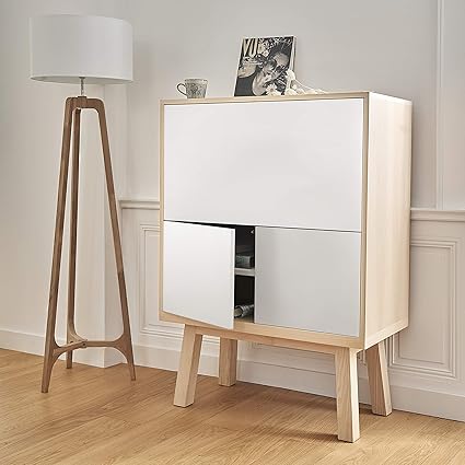 Mon Petit Meuble Francais Bureau Secretaire En Bois Blanc Balisson 100 Made In France Amazon Fr Cuisine Maison