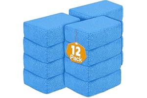 NXPPYY 12-Pack Car Wash Sponge Non-Scratch, Microfiber Wax Applicator Pads, Ceramic Coating Foam Scrub Pads, Car Detailing Supplies for Cleaning, Waxing, Sealant & Conditioner Application
