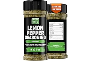 OH MY SPICE Chicken Seasoning Lemon Pepper Seasoning - Gluten Free & Low Sodium Lemon and Pepper Seasonings for Turkey, Seafood & Vegetable. Poultry Seasonings. Salad, Salmon & Chicken Dust for Grilling. 3.9oz