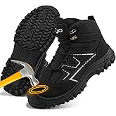 Ablanczoom Waterproof Steel Toe Boots for Men Slip Resistant Safety Work Industrial Construction Boot