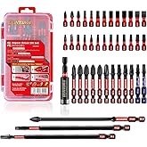 Geinxurn 42pieces Screwdriver Bits Set, Impact Magnetic S2 Steel Multi Insert Power Bits Tips with Impact Bit Holder with Storage Box(PH/TORX/SQ/PZ/HEX/SL)