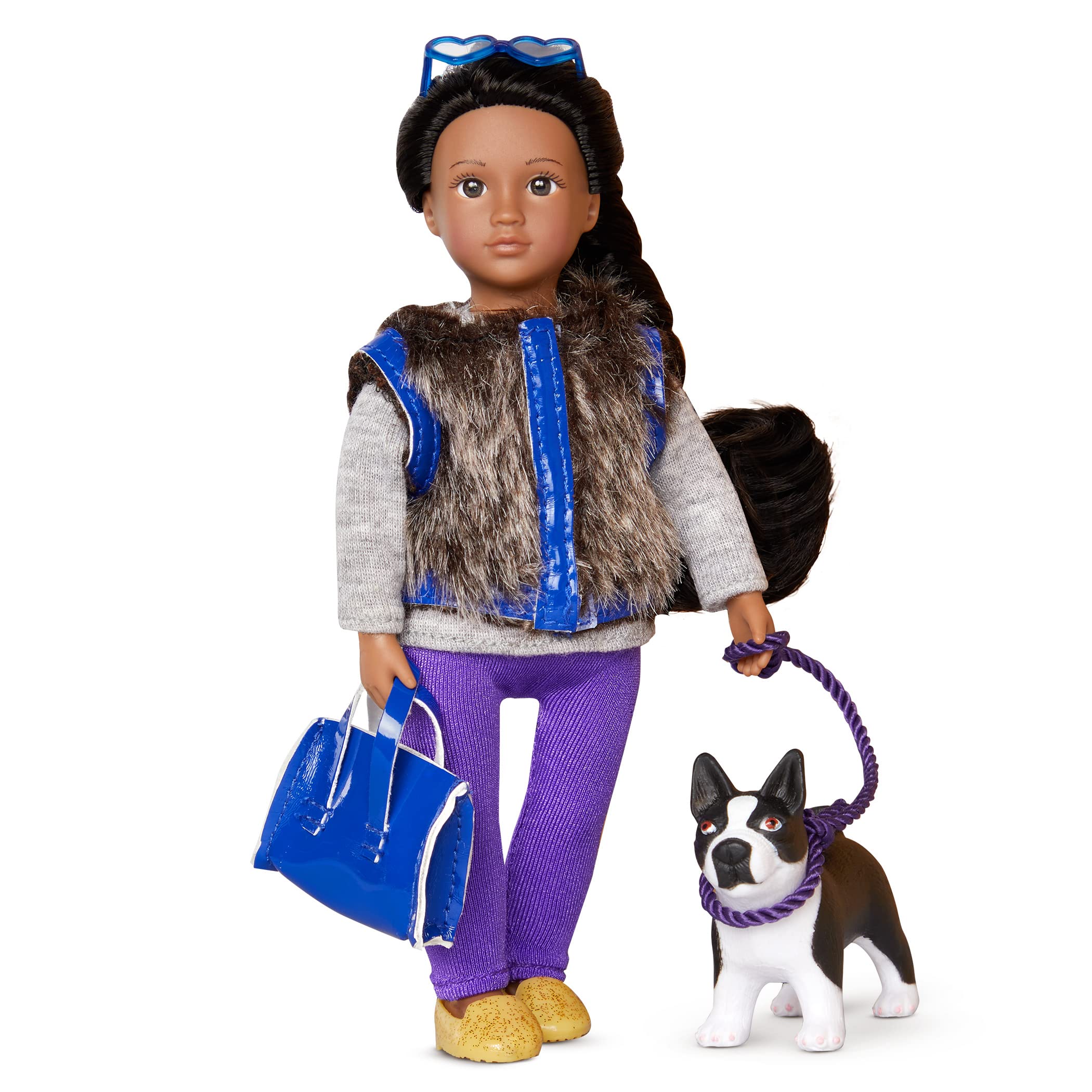 Lori – Mini Doll & Toy Dog – 6-Inch Doll & Boston Terrier Pup – Play Set with Outfit, Animal & Accessories – Ilyssa & Indigo – Playset for Kids – 3+ Years