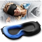 3D Weighted Cooling Gel Eye Mask – 6oz Weighted Eye Mask for Sleeping, 100% Blackout Gentle Pressure Sleep Mask, Ice Cold Gel, Migraine & Headache Relief, Eye Care, Eye Cover Blindfold for Women Men