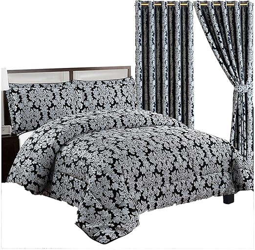 Quilted 3 Pieces Bedspread Modern Floral Jacquard Luxury Comforter