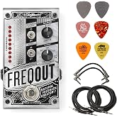 Digitech FREQOUT Natural Feedback Creator Pedal Bundle with 2 Patch Cables, 2 Instrument Cables, and 6 Assorted Dunlop Picks