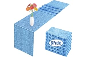 OGORI 6 Pack Sequin Table Runner Baby Blue, 12 x 108 inch Glitter Baby Blue Table Runner for Rectangle Table for Birthday, Wedding, Banquet, Holiday Party Decorations & Baby Shower