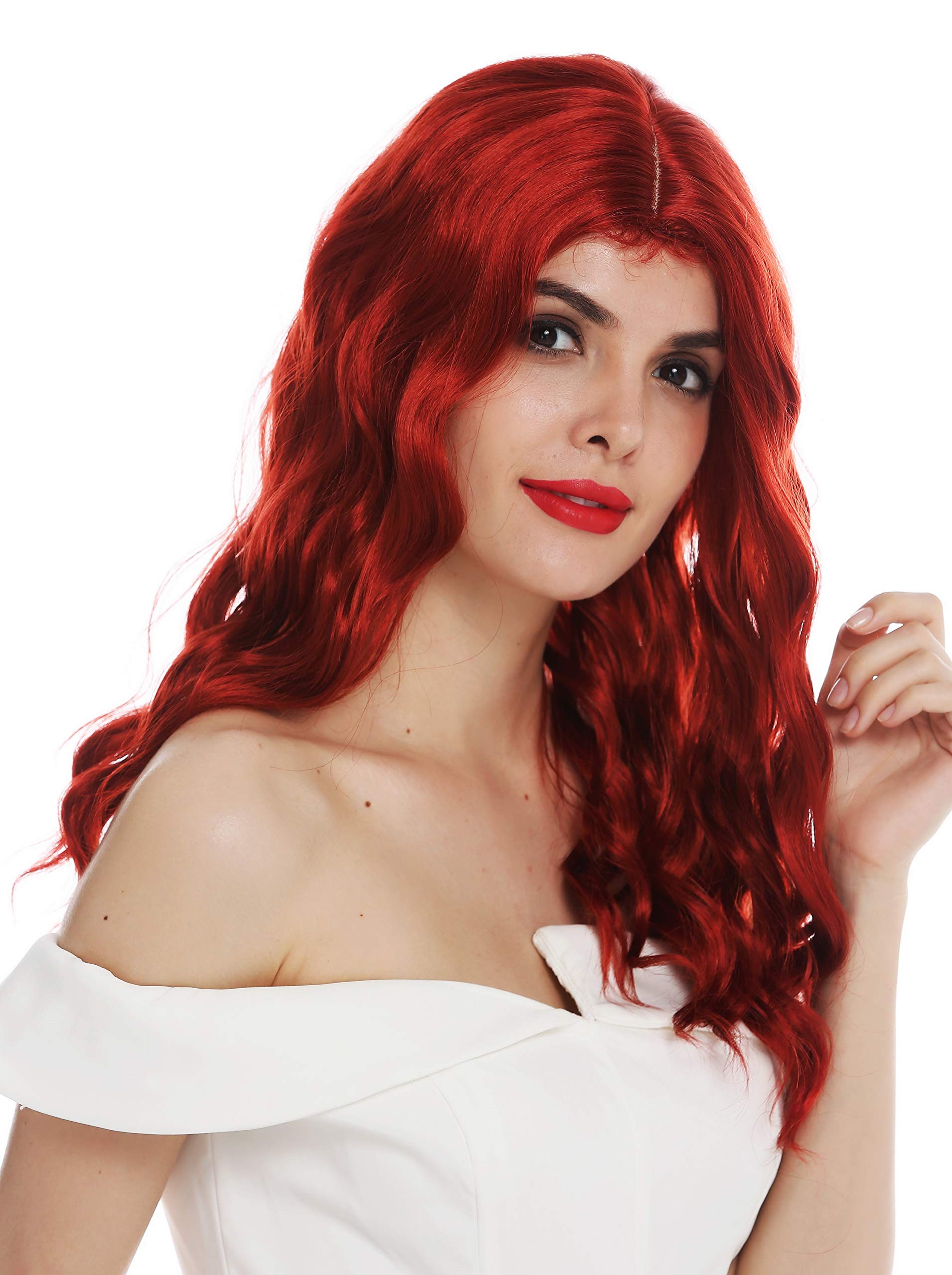 WIG ME UP - VK-9-137 wig women's wig long wavy middle parting with hair line fiery red