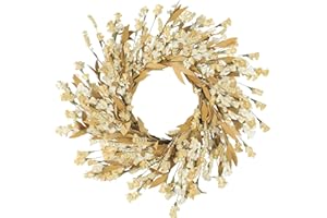 Artgar Fall Wreath, Fall Wreaths for Front Door, 24 in Fall Decor Floral Wreath, Door Wreaths for Front Door Outside All Season for Thanksgiving Home Indoor Outdoor Wall Decor (Wheat)