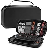 RHOTALL Carrying Case for Nintendo Switch 2 Model 2025, Protective Hard Shell Portable Travel Carry Case Pouch holds 10 Cartridges with Pockets for Switch 2, Waterproof & Slim Design, Black