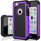 iPhone 5C Case, iPhone 5C Cover, Jeylly Shock Absorbing Hard Plastic Outer + Rubber Silicone Inner Scratch Defender Bumper Ru