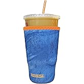 Koverz Iced Coffee Sleeve, Insulated Neoprene Cup Sleeve, Fits a 32 Oz. Coffee Cup, Washable and Reusable, Iced Coffee Accessories, Large Realtree Fishing Blue w/Orange