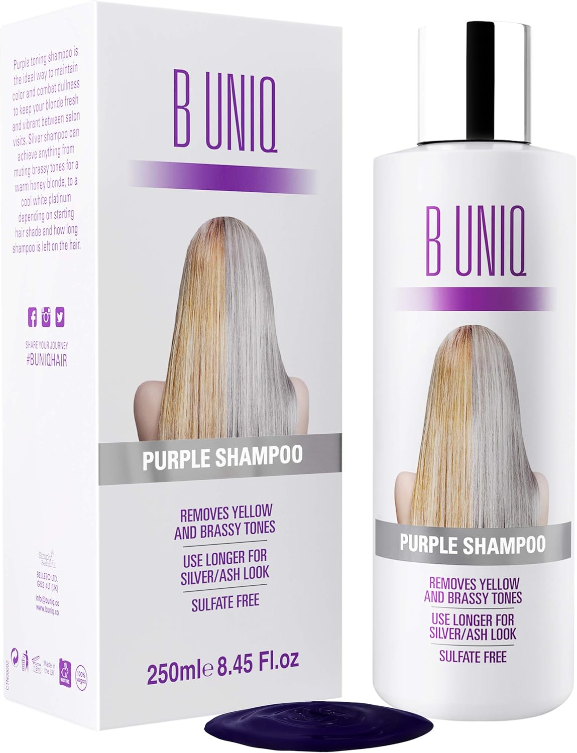 Purple Silver Shampoo For Blonde Hair Silver Toning Shampoo For Platinum And Violet Tones No Yellow Blue Hair Toner To Revitalise Blonde