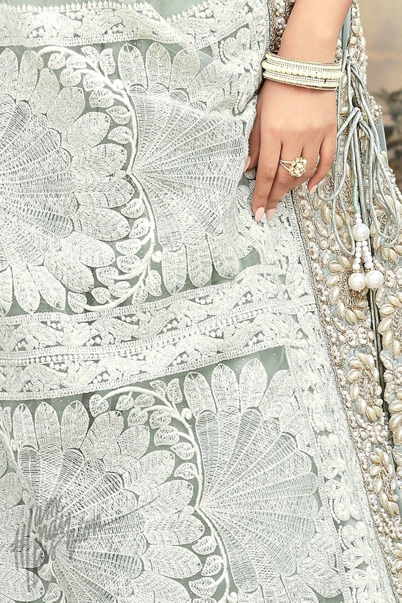 amiira women's faux georgette anarkali gown