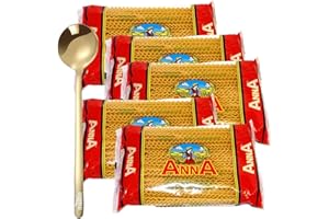 Anna Home Collection Long Fusilli Pasta, 16 Ounces - Italian Spiral-Shaped Noodles, Perfect for Sauces, with Moofin Golden SS Spoon -Versatile & Elegant for Entertaining [Pack of 5]
