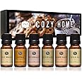 P&J Trading Cozy Home Set of 6 Fragrance Oils - Brown Sugar, Apple Pie, Coffee Cake, Café Mocha, Leather, Hot Chocolate Scented Oils for Candle Scents, Soap Making, Diffuser Oil