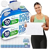 Dura Cleanse Body Wipes for Adults Bathing - (2 Pack) 100 XL No Rinse Bath Wipes + 8 Travel Shower Sheets - 10 x 11.5" Extra Thick Disposable Washcloths for Elderly Incontinence & Camping Essentials