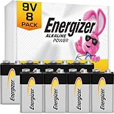 Energizer Alkaline Power 9V Batteries (X Pack), Long-Lasting | Smoke detector battery for radios, clocks, handheld meters; lasts up to 5 years in storage