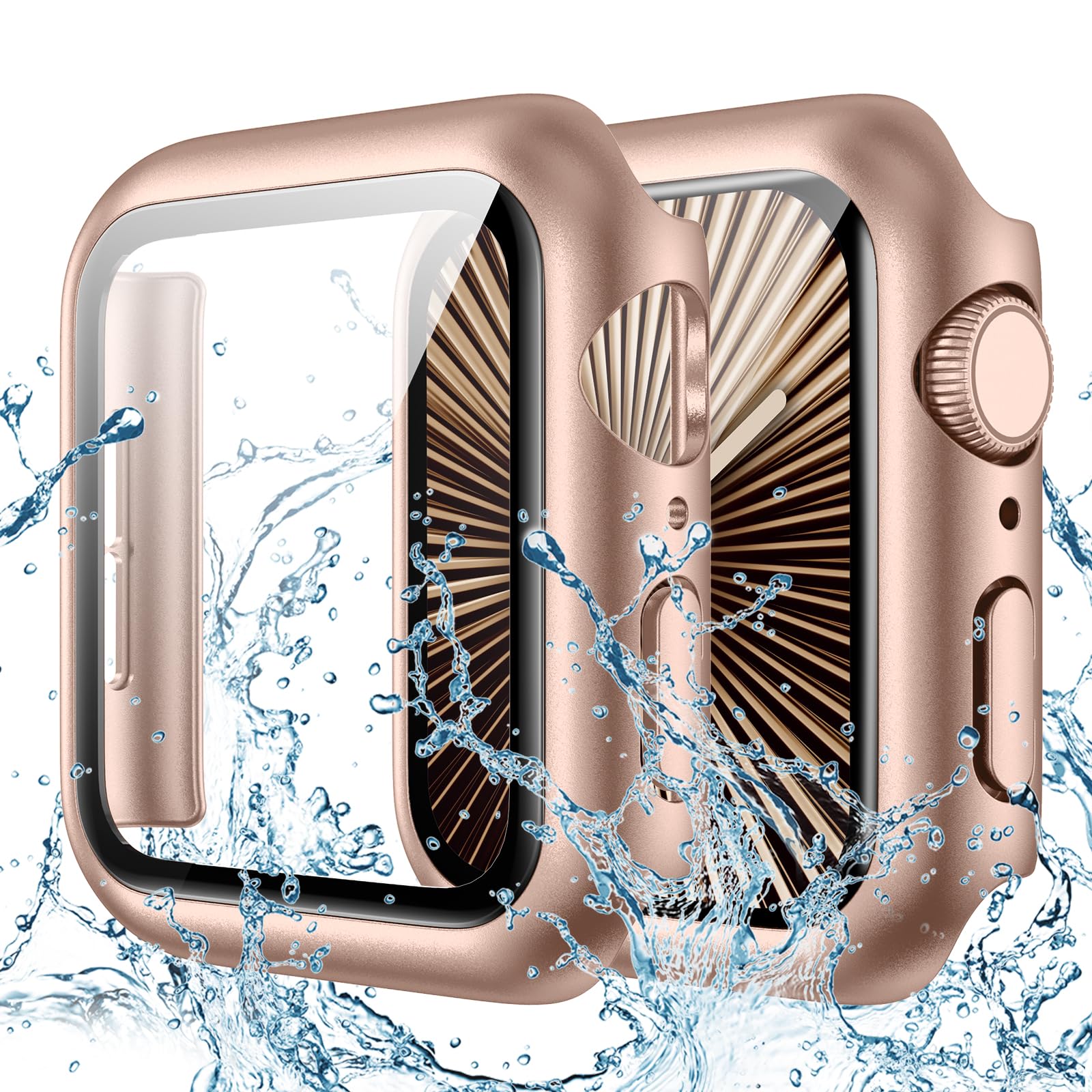 Photo 1 of Goton Waterproof Screen Protector Case Compatible for Apple Watch Series 10 42mm, Hard Bumper with Tempered Glass for iWatch Cover 42 mm